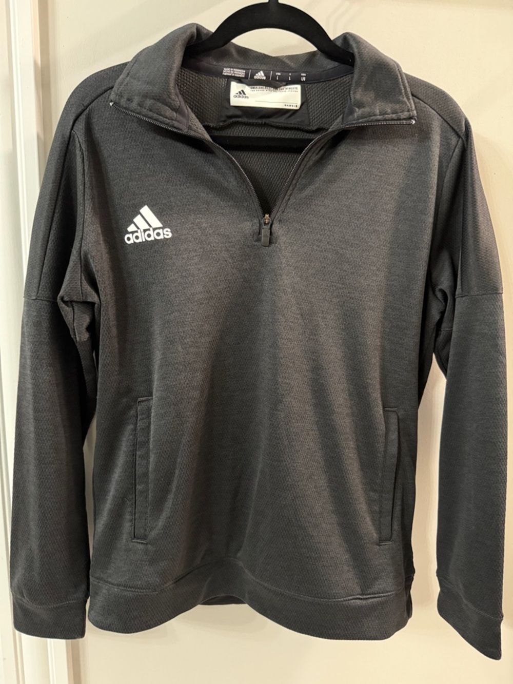 adidas Dark Gray Half-Zip Athletic Pullover